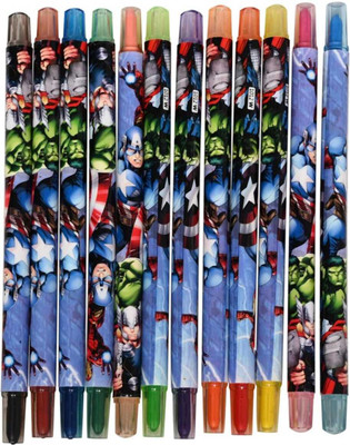 Poohan AVENGERS TWISTING ROLLING CRAYONS COLOURS FOR KIDS DRAWING ART & CRAFT(Set of 12, Multicolor)