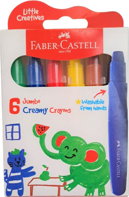 FABER-CASTELL 6 JUMBO CREAMY CRAYONS(Multicolor)