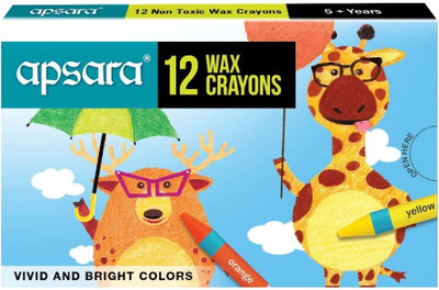 R K SALES Original Apsara 12 Shades Wax Crayons, Pack of 50 Sets(Set of 50, Green)