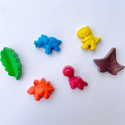 Nandscreations Mini Dino Wax Crayons(Set of 6, Multicolor)