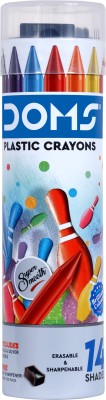 DOMS Plastic Crayon 28 Shades Round Tin(Set of 1, Multicolor)