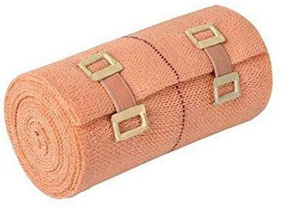 KRABER Premium Elastic Cotton Crepe Bandage Wrap - 15cm x 4meter Stretched Pack of 2 - Durable Compression Bandage (15cm x 4meter - 2nos Roll) Crepe Bandage (15cm x 4mtr) Crepe Bandage(400 cm)