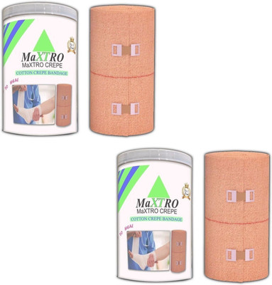 MaxTro Cotton Crepe Bandage Pain Relief & Elastic Compression (Pack of 2 ) 10cm x 4m Crepe Bandage(10 cm)