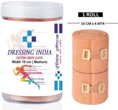 DRESSING INDIA DRESSING INDIA Elastic Crepe Bandage 10 CM X 4 MTR Crepe Bandage - (Pack of 2) Crepe Bandage(15 cm)