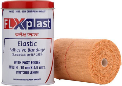 FLX PLAST ELASTIC ADHESIVE BANDAGE 10cm*4mtr Crepe Bandage(10 cm)