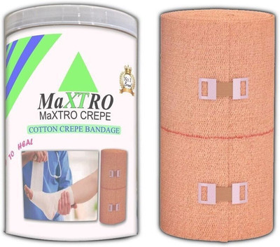 MaxTro Cotton Crepe Bandage Pain Relief & Elastic Compression Pack-1 (10cm x 4m Yards) Crepe Bandage(10 cm)