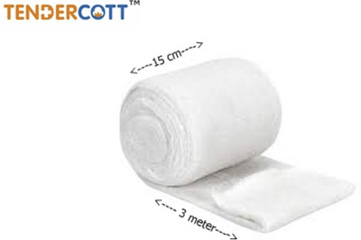 Tendercott Gamjee Roll 15 cm x 3 mtr | Pack of 6 Counts Crepe Bandage(15 cm)