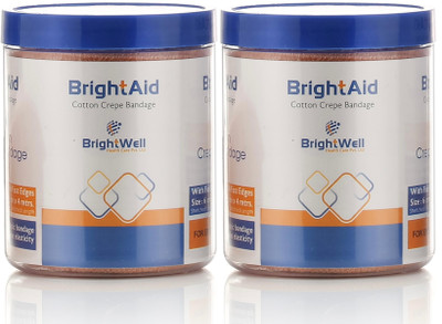 BRIGHT AID PREMIUM COTTON, THICK & WASHABLE Crepe Bandage(6 cm)