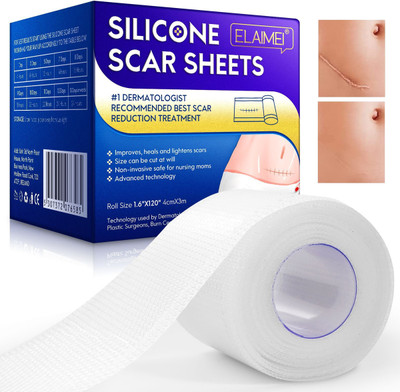 HASTHIP Silicon Gel Sheet for Scars Transparent Medical Silicone Gel Tape for Scar Crepe Bandage(3 cm)