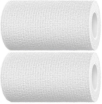 A-TAPE Cohesive Crepe Bandage White (Pack of 2) Elastic Self Adhesive (10 cm X 4.5 mtr) Crepe Bandage(10 cm)