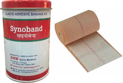 Swastika Life GSW Synoband Elastic Adhesive Bandage 10 cm* 4mtr 2.119 Crepe Bandage