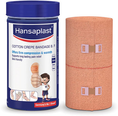 HANSAPLAST Soft Cotton Crepe Bandage for Pain relief | Pack of 1| Provides optimum support Crepe Bandage(10 cmx4)