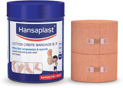 HANSAPLAST Soft Cotton Crepe Bandage for Pain relief | Pack of 1| Provides optimum support Crepe Bandage(6 cm)