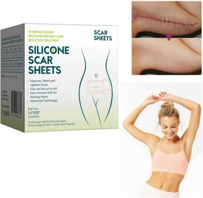 Dr. NAvadiya Scar Sheets for C-Section, Tummy Tuck, Keloid, Grade Silicone Scar Tape Crepe Bandage(150 cm)