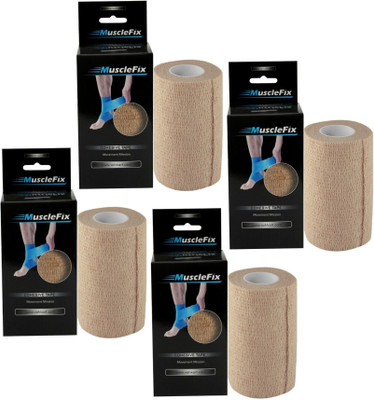 MuscleFix Cohesive Crepe Bandage, Elastic Self Adhesive Tape (10 cm X 4.5 mtr- Pack of 4) Crepe Bandage(10 cm)