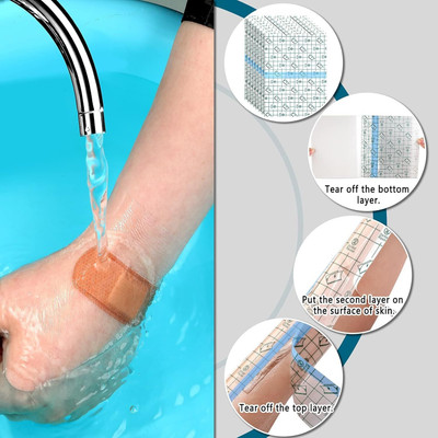 ND BROTHERS Transparent Adhesive Bandage Dressing Wound Waterproof Sticker(2inch*5M)ND188 Crepe Bandage(5 cm)