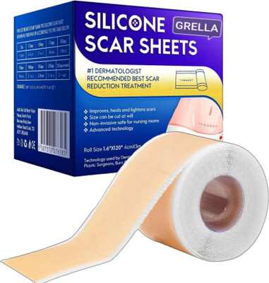 VOLIGO White Silicon Gel Tape for Scars Transparent Medical Silicone Gel Tape for Scar Crepe Bandage(4 cm)