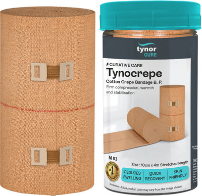 TYNOR Tynocrepe cotton bandage, Beige, 6cm x 4m, 1 Unit Crepe Bandage(6 cm)