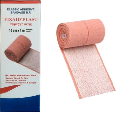 FIXAID Elastic Adhesive Bandage B.P. 10cm*1m (Stretched) | Adhesive Bandage Pack of - 1 Crepe Bandage(10 cm)