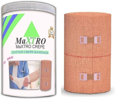 MaxTro Cotton Crepe Bandages |Pain Relief & Elastic Compression Pack-1 (6cm x 4m Yards) Crepe Bandage(6 cm)