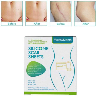 Scilicon Scar Sheet Silicon gel sheets for Scars C-Section, Deep Stretch Mark Removal Crepe Bandage