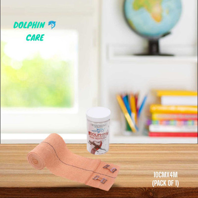 Dolphin care 10CMX4M Crepe Bandage Roll Elastic pack of 1 Crepe Bandage(10 cm)