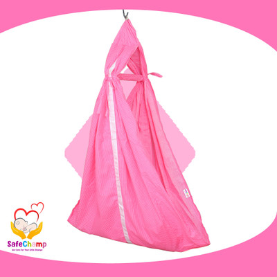 SafeChamp Small Dots Baby Cradle Cloth with Seperator(Pink)