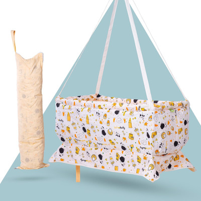 baybee Newborn Hanging Cradle for Baby Sleep Swing Cradle with Net and Spring Set(Orange)