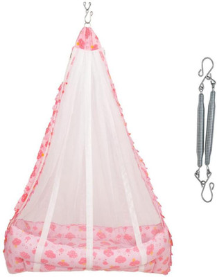 Kian BABY PREMIUM NET SWING CRADLE WITH SPRING(Pink)