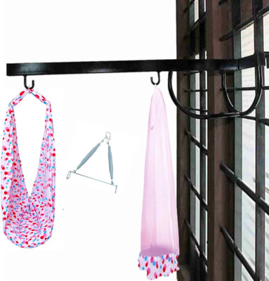 Kian Baby Net Swing Cradle with Spring and Window Hanger(Pink)