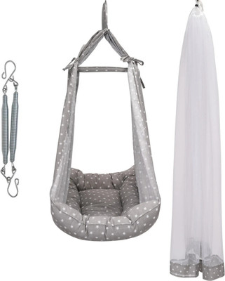 Kian BABY CLASSIC NET SWING CRADLE WITH SPRING(Grey)