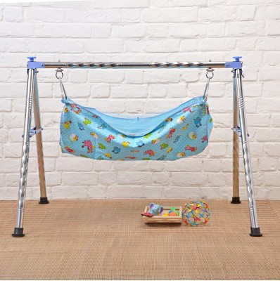 A to Z Hub Portable Folding Swing Cradle/Ghodiyu/Crib/BabyJhula/Baby Palna.(Blue)