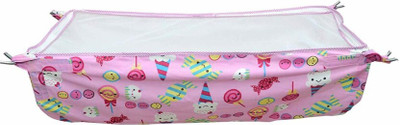 Babking Soft Cloth Swing New Born Baby Cradle Hammock in Cool Cotton With Net,(Pink)