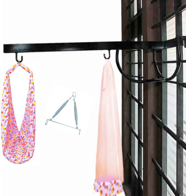 Kian Baby net swing cradle with spring and window hanger(Orange)