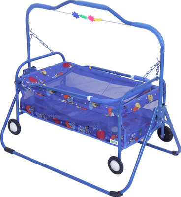 FLIPZON Jhula Palna For New Born Babies | Comfortable Multi-Use Adjustable Cradle - J8(Blue)