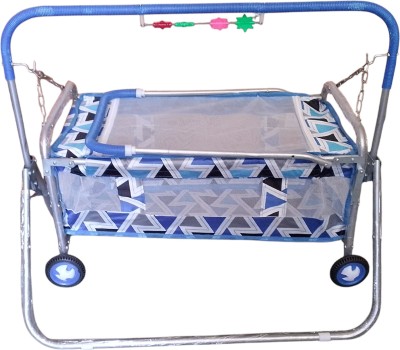 Smiley Bell baby cradle,swing,palna and baby jhula for new born baby Bassinet (Blue)(Blue)