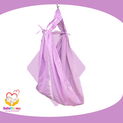 SafeChamp Polka Dots Baby Cradle Cloth with Seperator(Purple)