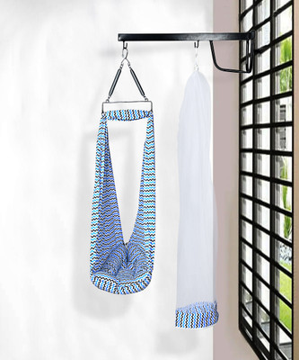 SafeChamp Meander Baby Swing With Mosquito Net, Pillow, Spring And Metal Window Hanger.(Blue)