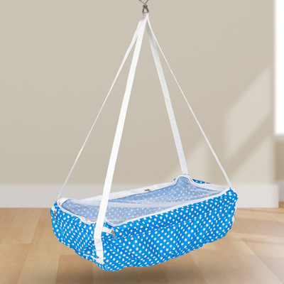 baybee Newborn Baby Sleep Swing Hanging Cradle for Baby with Mosquito Net Spring Set(Blue)