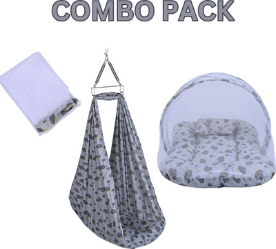 Kian BABY NET SWING CRADLE ,MOSQUITO NET BED COMBO PREMIUM QUALITY(Grey)