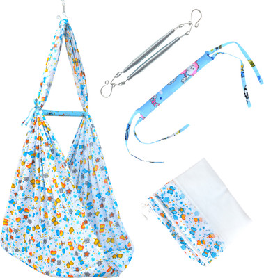 Younique Baby Cradle Swing with Mosquito Net,Separator and Spring-Blue Butterfly(Blue)