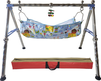 MEENA ENTERPRISES Baby Boy's and Girl's Portable Folding Special Addition Swing/parna/jhula(Blue)