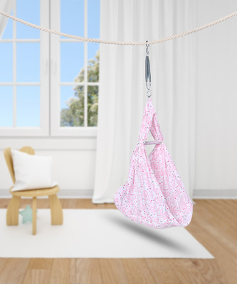SafeChamp Shower Baby Swing Cradle With Mosquito Net , Pillow And Spring.(Pink)