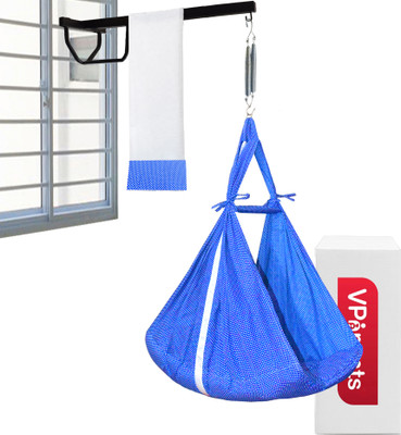VParents Infant baby Swing cradle with Mosquito net spring and metal Window cradle Hanger(Blue)