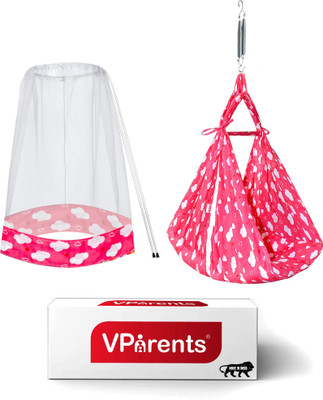 VParents Sunny baby Swing cradle with Mosquito net and spring(Pink)