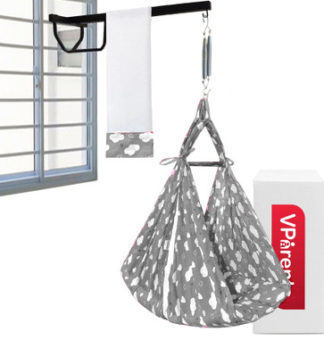 VParents Sunny baby Swing cradle with Mosquito net spring and metal Window cradle Hanger(Grey)