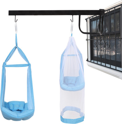 Tinykart Baby Jhoola Hanging Swing Cradle with Mosquito Net(Blue)