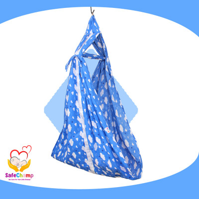 SafeChamp Cloud Baby Cradle Cloth with Seperator(Blue)
