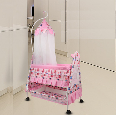 CREW4 Cradle for kids cradle for baby boy and girl Cradle With Swing & Mosquito Net(Pink)