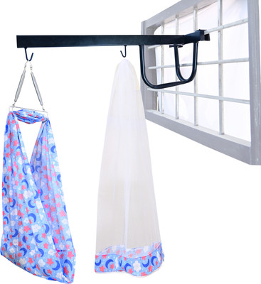 Avani MetroBuzz Baby Swing Cradle with Mosquito Net Spring and Metal Window Cradle Hanger(Blue)